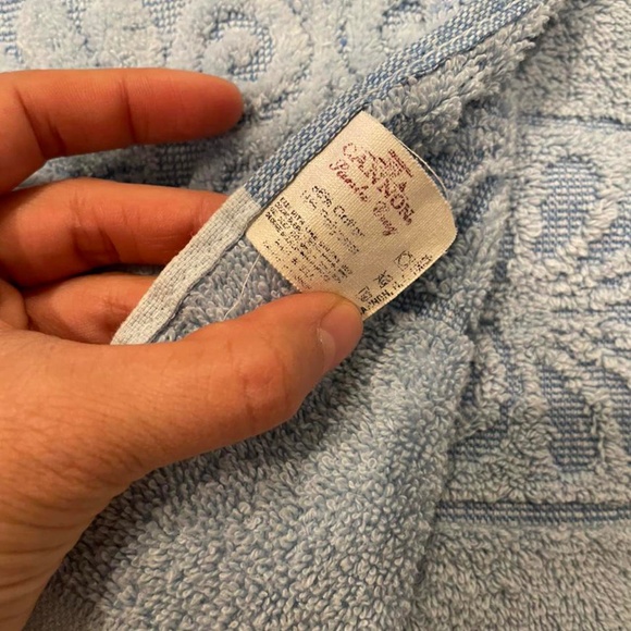 Set of Two (2) Blue MCM Cannon Monticello Santa Cruz Bath Towels - Picture 4 of 6